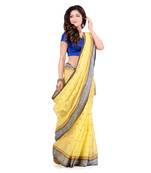 Yellow Hand Woven Cotton Saree Without Blouse