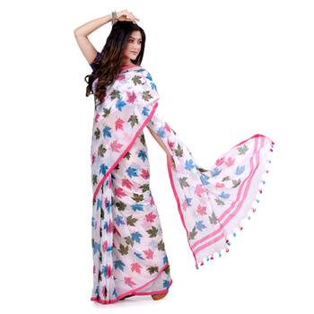Multicolor Hand Woven Cotton Saree Without Blouse 1
