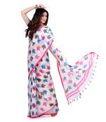 Multicolor Hand Woven Cotton Saree Without Blouse