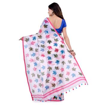 Multicolor Hand Woven Cotton Saree Without Blouse 2