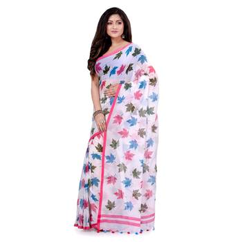 Multicolor Hand Woven Cotton Saree Without Blouse 3