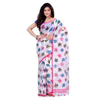 Multicolor Hand Woven Cotton Saree Without Blouse 5