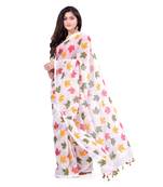 Multicolor Hand Woven Cotton Saree Without Blouse