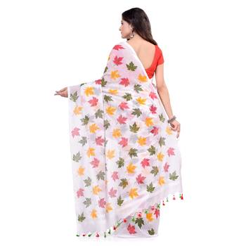 Multicolor Hand Woven Cotton Saree Without Blouse 2