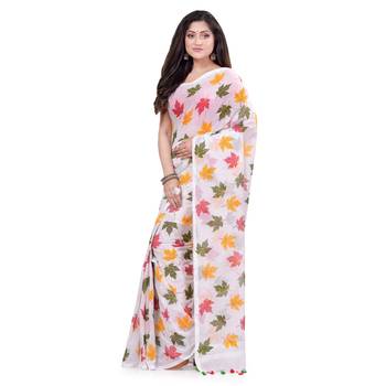 Multicolor Hand Woven Cotton Saree Without Blouse 3