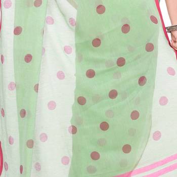 Green Hand Woven Cotton Saree Without Blouse 4
