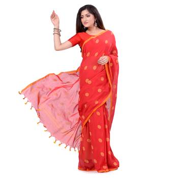 Multicolor Hand Woven Cotton Saree Without Blouse 1