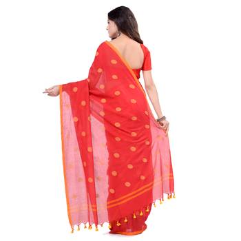Multicolor Hand Woven Cotton Saree Without Blouse 2