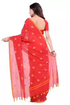 Multicolor Hand Woven Cotton Saree Without Blouse