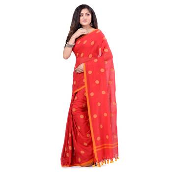 Multicolor Hand Woven Cotton Saree Without Blouse 3