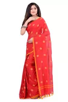 Multicolor Hand Woven Cotton Saree Without Blouse