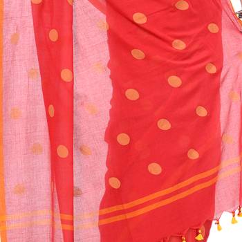 Multicolor Hand Woven Cotton Saree Without Blouse 4