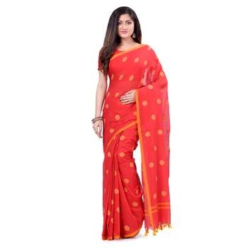 Multicolor Hand Woven Cotton Saree Without Blouse 5