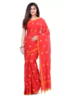 Multicolor Hand Woven Cotton Saree Without Blouse