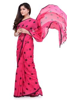 Multicolor Hand Woven Cotton Saree Without Blouse