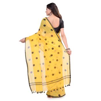 Multicolor Hand Woven Cotton Saree Without Blouse 2