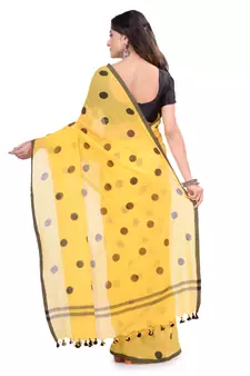 Multicolor Hand Woven Cotton Saree Without Blouse