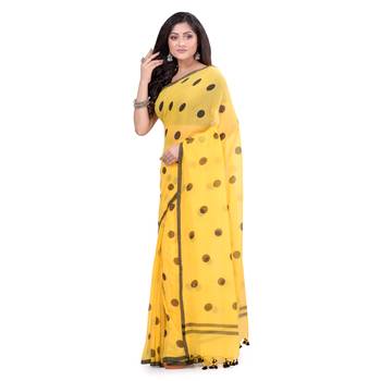 Multicolor Hand Woven Cotton Saree Without Blouse 3