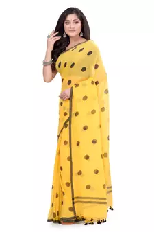 Multicolor Hand Woven Cotton Saree Without Blouse