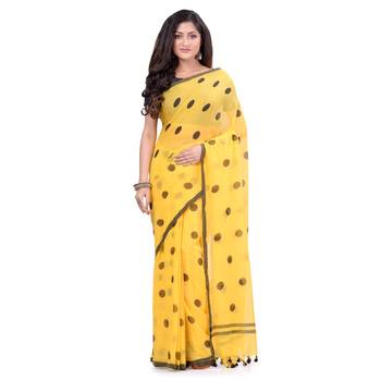 Multicolor Hand Woven Cotton Saree Without Blouse 5