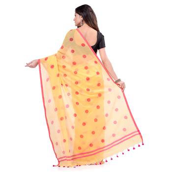 Multicolor Hand Woven Cotton Saree Without Blouse 2