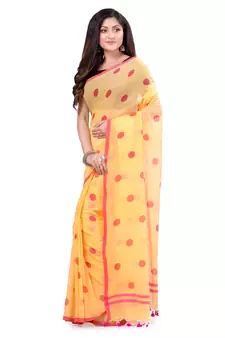 Multicolor Hand Woven Cotton Saree Without Blouse