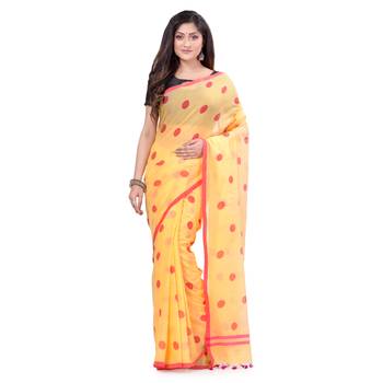 Multicolor Hand Woven Cotton Saree Without Blouse 5