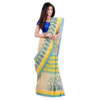 Multicolor Hand Woven Cotton Saree Without Blouse 1