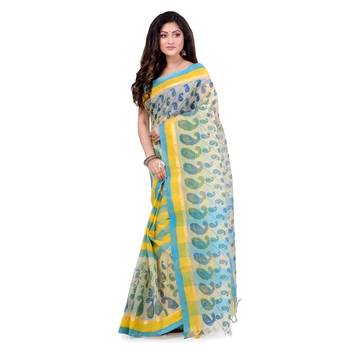 Multicolor Hand Woven Cotton Saree Without Blouse 3