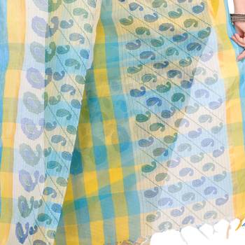 Multicolor Hand Woven Cotton Saree Without Blouse 4