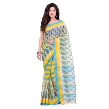 Multicolor Hand Woven Cotton Saree Without Blouse 5