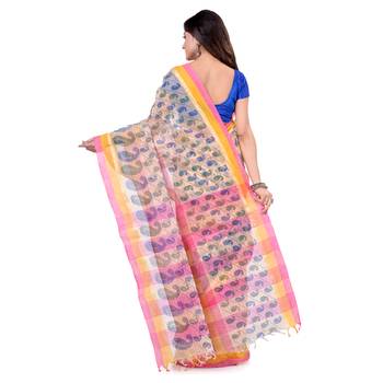 Multicolor Hand Woven Cotton Saree Without Blouse 2