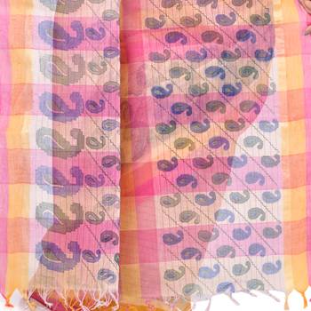 Multicolor Hand Woven Cotton Saree Without Blouse 4
