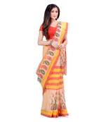 Multicolor Hand Woven Cotton Saree Without Blouse