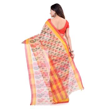 Multicolor Hand Woven Cotton Saree Without Blouse 2