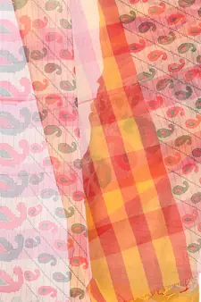 Multicolor Hand Woven Cotton Saree Without Blouse