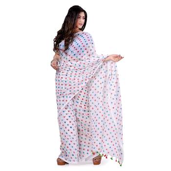 Multicolor Hand Woven Cotton Saree Without Blouse 1