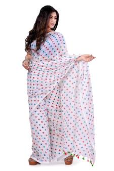 Multicolor Hand Woven Cotton Saree Without Blouse