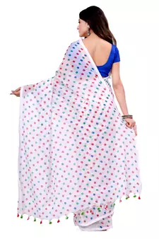Multicolor Hand Woven Cotton Saree Without Blouse