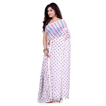 Multicolor Hand Woven Cotton Saree Without Blouse 3