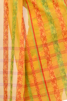 Yellow Hand Woven Cotton Saree Without Blouse