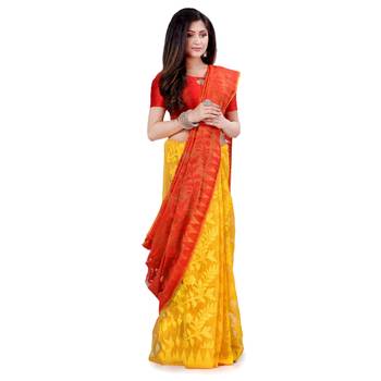 Multicolor Hand Woven Cotton Saree Without Blouse 1
