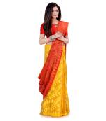 Multicolor Hand Woven Cotton Saree Without Blouse