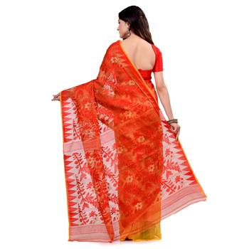 Multicolor Hand Woven Cotton Saree Without Blouse 2