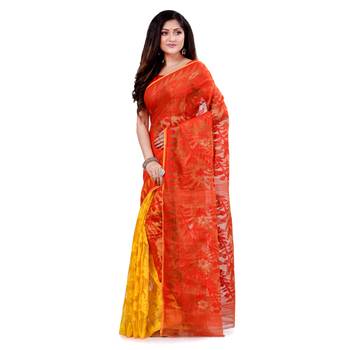 Multicolor Hand Woven Cotton Saree Without Blouse 3