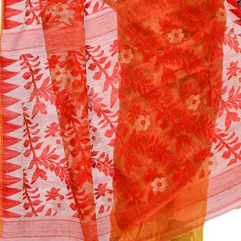 Multicolor Hand Woven Cotton Saree Without Blouse 4