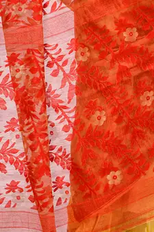Multicolor Hand Woven Cotton Saree Without Blouse