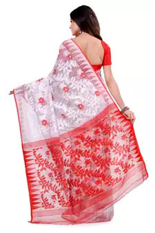 Multicolor Hand Woven Cotton Saree Without Blouse