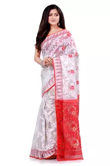Multicolor Hand Woven Cotton Saree Without Blouse