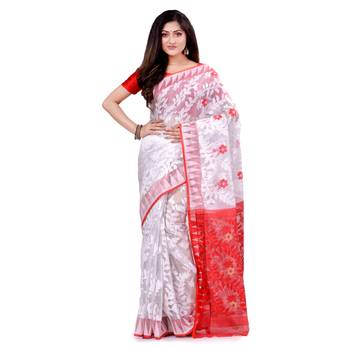 Multicolor Hand Woven Cotton Saree Without Blouse 5